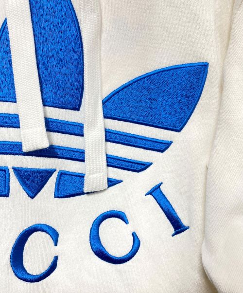 GUCCI（グッチ）GUCCI (グッチ) adidas (アディダス) ロゴパーカー ホワイト サイズ:Sの古着・服飾アイテム