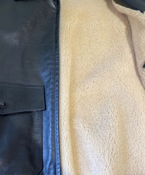CELINE（セリーヌ）CELINE (セリーヌ) カーフスキン ジップブルゾン ブラック サイズ:40の古着・服飾アイテム