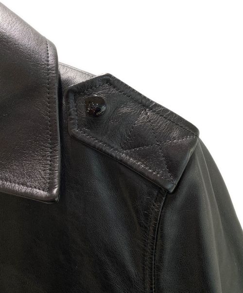 CELINE（セリーヌ）CELINE (セリーヌ) カーフスキン ジップブルゾン ブラック サイズ:40の古着・服飾アイテム