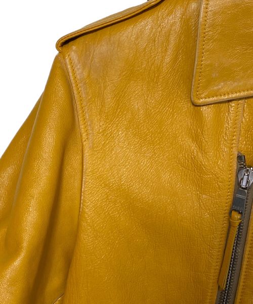 GUCCI（グッチ）GUCCI (グッチ) LOVEDダブルライダースジャケット イエロー サイズ:48の古着・服飾アイテム