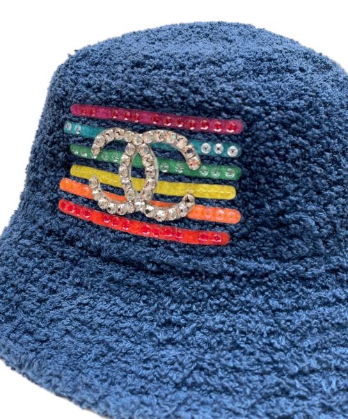 CHANEL（シャネル）CHANEL (シャネル) ココマークロゴバケットハット ネイビー サイズ:Mの古着・服飾アイテム