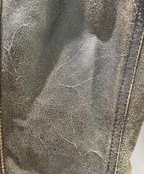 CHANEL（シャネル）CHANEL (シャネル) レザー切り替えデニムジャケット インディゴ×ブラウン サイズ:36の古着・服飾アイテム
