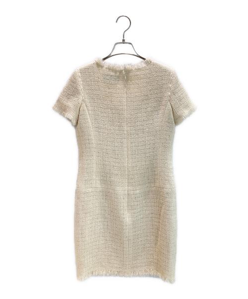 CHANEL（シャネル）CHANEL (シャネル) フリンジ半袖ツイードワンピース ホワイト サイズ:34の古着・服飾アイテム