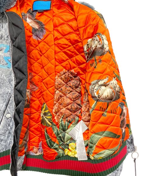 GUCCI（グッチ）GUCCI (グッチ) Trouble Andrew (トラブル アンドリュー) GUCCI GHOST MA-1 BOMBER JACKET ライトグレー サイズ:44の古着・服飾アイテム