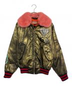 GUCCI×Trouble Andrewグッチ×トラブル アンドリュー）の古着「GUCCI GHOST MA-1 BOMBER JACKET」｜ゴールド