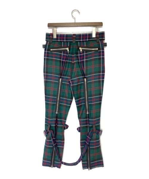 GUCCI（グッチ）GUCCI (グッチ) ボンテージ チェック ベルトパンツ グリーン サイズ:SIZE 36の古着・服飾アイテム