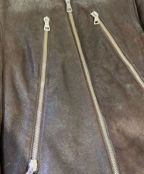 Maison Margiela（メゾンマルジェラ）Maison Margiela (メゾンマルジェラ) 07AW 本人期 八の字ムートンライダース/Archive ブラウン サイズ:42の古着・服飾アイテム