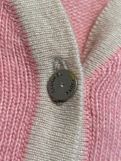 CHANEL（シャネル）CHANEL (シャネル) ニットカーディガン ピンク サイズ:36の古着・服飾アイテム