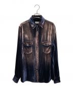 Saint Laurent Parisサンローランパリ）の古着「ベロアシャツ」｜ネイビー