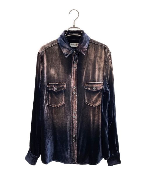 Saint Laurent Paris（サンローランパリ）Saint Laurent Paris (サンローランパリ) ベロアシャツ ネイビー サイズ:Sの古着・服飾アイテム