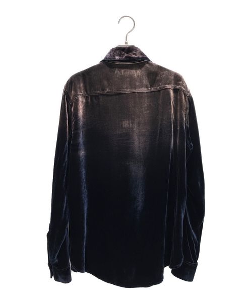 Saint Laurent Paris（サンローランパリ）Saint Laurent Paris (サンローランパリ) ベロアシャツ ネイビー サイズ:Sの古着・服飾アイテム