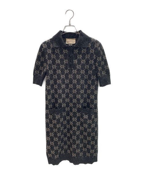 GUCCI（グッチ）GUCCI (グッチ) ラメGGジャカードポロドレス ブラック サイズ:XSの古着・服飾アイテム