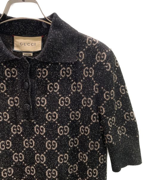 GUCCI（グッチ）GUCCI (グッチ) ラメGGジャカードポロドレス ブラック サイズ:XSの古着・服飾アイテム