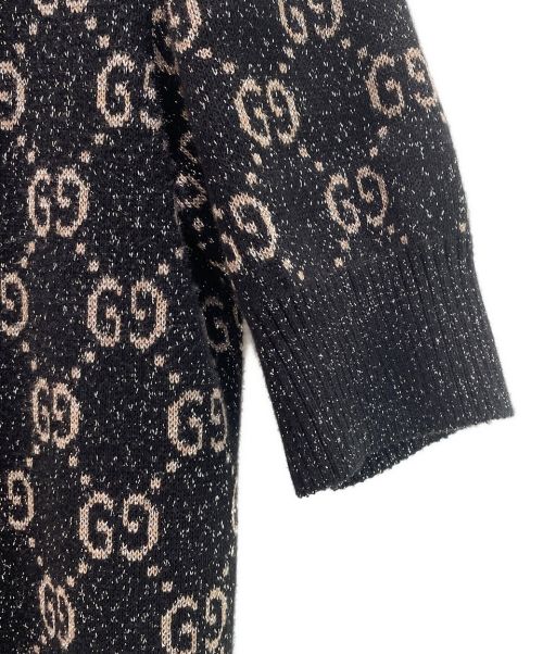 GUCCI（グッチ）GUCCI (グッチ) ラメGGジャカードポロドレス ブラック サイズ:XSの古着・服飾アイテム