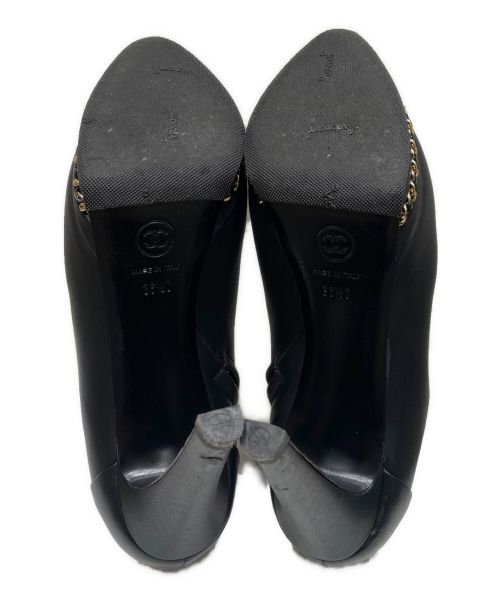 CHANEL（シャネル）CHANEL (シャネル) ココマークチップブーティ ブラック サイズ:361/2の古着・服飾アイテム