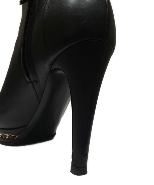 CHANEL（シャネル）CHANEL (シャネル) ココマークチップブーティ ブラック サイズ:361/2の古着・服飾アイテム