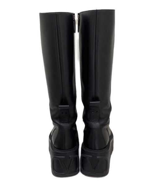 VALENTINO（ヴァレンティノ）VALENTINO (ヴァレンティノ) ユニークフォーム カーフスキン ブーツ ブラック サイズ:36 1/2の古着・服飾アイテム