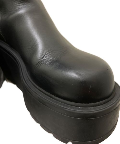 VALENTINO（ヴァレンティノ）VALENTINO (ヴァレンティノ) ユニークフォーム カーフスキン ブーツ ブラック サイズ:36 1/2の古着・服飾アイテム