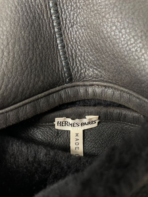 HERMES（エルメス）HERMES (エルメス) ラムスキンムートンストール ブラウン サイズ:-の古着・服飾アイテム