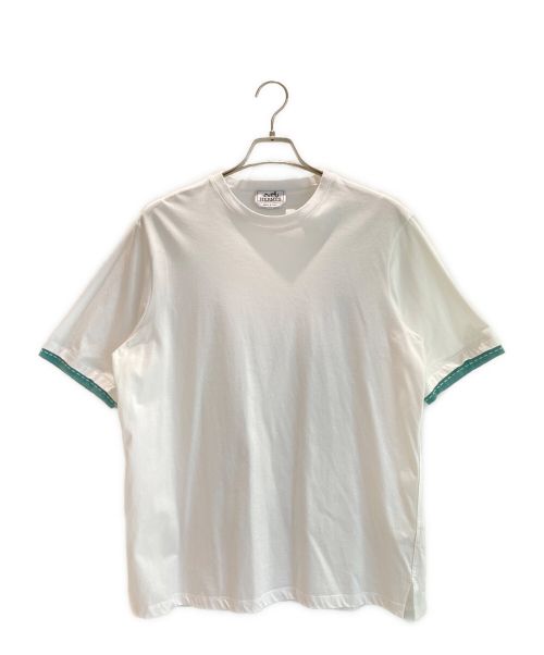HERMES（エルメス）HERMES (エルメス) スリーブ切替カットソー ホワイト サイズ:Mの古着・服飾アイテム