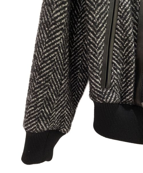 DOLCE & GABBANA（ドルチェ＆ガッバーナ）DOLCE & GABBANA (ドルチェ＆ガッバーナ) レザー切り替えジャケット ブラック サイズ:52の古着・服飾アイテム