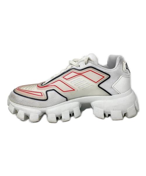 PRADA（プラダ）PRADA (プラダ) ローカットスニーカー ホワイト×レッド サイズ:7の古着・服飾アイテム