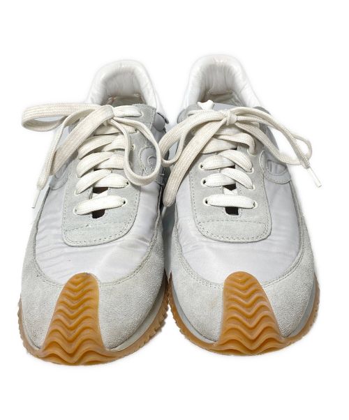 LOEWE（ロエベ）LOEWE (ロエベ) ナイロン切り替えスエードレザーローカットスニーカー ライトグレー サイズ:41の古着・服飾アイテム