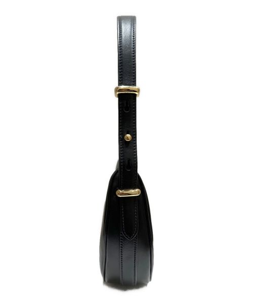 PRADA（プラダ）PRADA (プラダ) ムーンレザーショルダーバッグ ブラックの古着・服飾アイテム