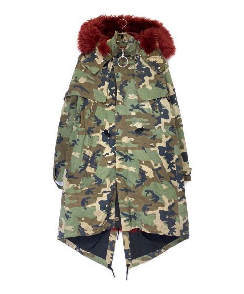 OFFWHITE（オフホワイト）OFFWHITE (オフホワイト) カモフラモッズコート オリーブ サイズ:Sの古着・服飾アイテム