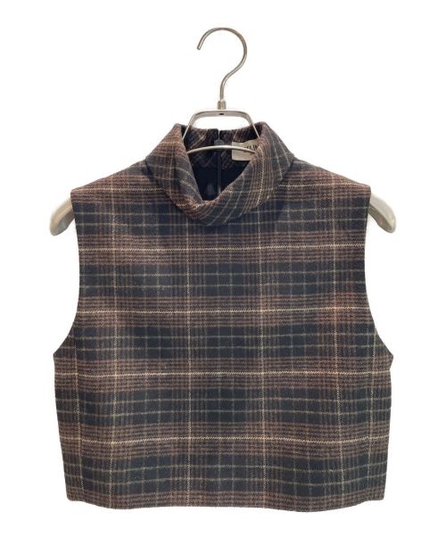 CELINE（セリーヌ）CELINE (セリーヌ) フランネル チェック クロップトップ ブラウン サイズ:34の古着・服飾アイテム