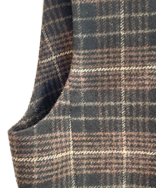 CELINE（セリーヌ）CELINE (セリーヌ) フランネル チェック クロップトップ ブラウン サイズ:34の古着・服飾アイテム