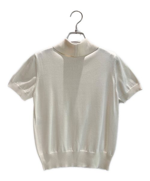 CHANEL（シャネル）CHANEL (シャネル) フロントレースニットポロ アイボリー サイズ:34の古着・服飾アイテム