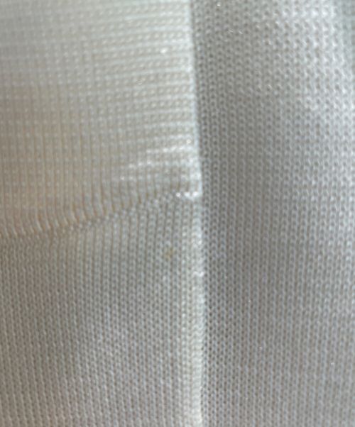 CHANEL（シャネル）CHANEL (シャネル) フロントレースニットポロ アイボリー サイズ:34の古着・服飾アイテム