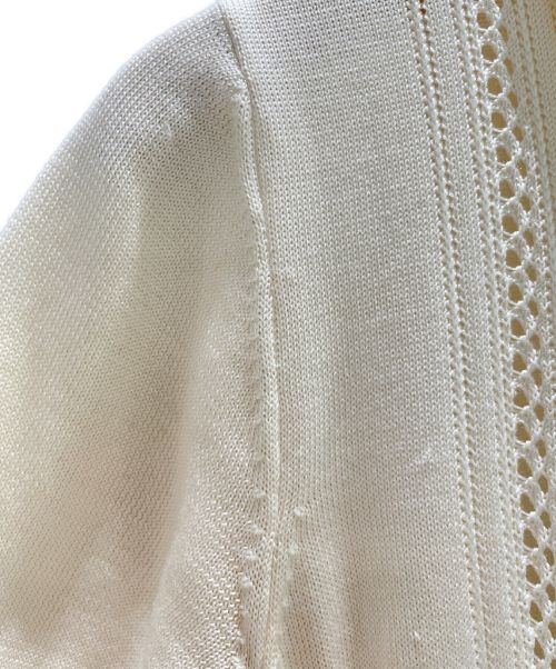 CHANEL（シャネル）CHANEL (シャネル) フロントレースニットポロ アイボリー サイズ:34の古着・服飾アイテム