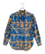 BURBERRYバーバリー）の古着「Graffiti Print Vintage Check Shirt」｜ベージュ×ブルー