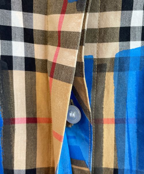 BURBERRY（バーバリー）BURBERRY (バーバリー) Graffiti Print Vintage Check Shirt ベージュ×ブルー サイズ:40の古着・服飾アイテム