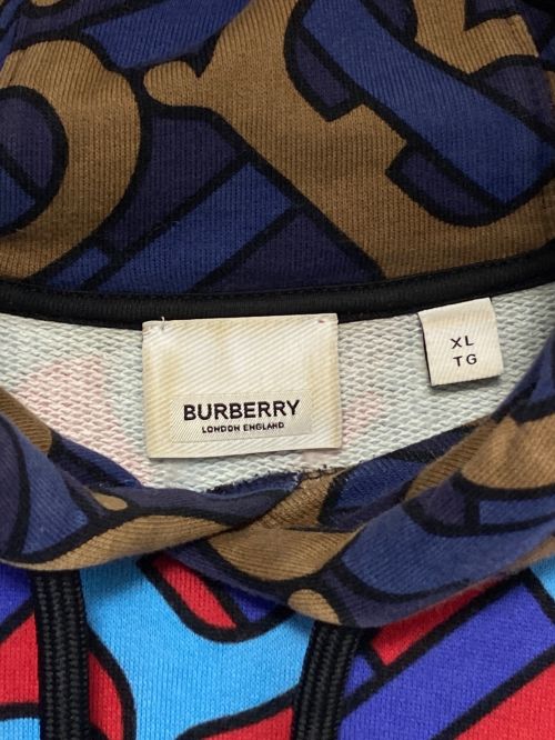 BURBERRY（バーバリー）BURBERRY (バーバリー) モノグラムフーディ レッド×ブルー×ブラウン サイズ:XLの古着・服飾アイテム
