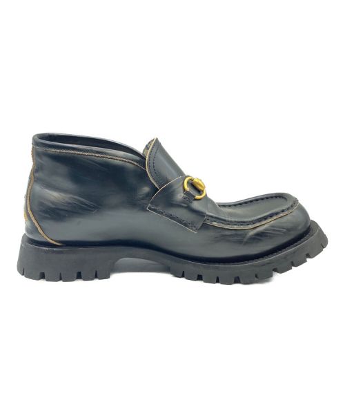 GUCCI（グッチ）GUCCI (グッチ) Leather Horsebit Loafer ブラック サイズ:SIZE 8 1/2の古着・服飾アイテム