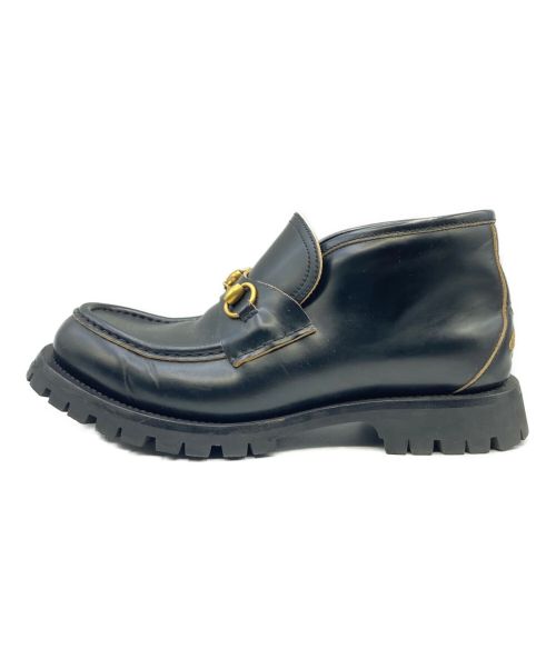 GUCCI（グッチ）GUCCI (グッチ) Leather Horsebit Loafer ブラック サイズ:SIZE 8 1/2の古着・服飾アイテム