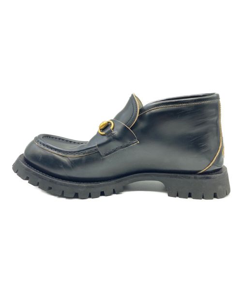 GUCCI（グッチ）GUCCI (グッチ) Leather Horsebit Loafer ブラック サイズ:SIZE 8 1/2の古着・服飾アイテム