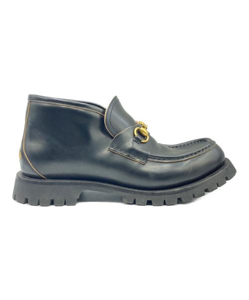 GUCCI（グッチ）GUCCI (グッチ) Leather Horsebit Loafer ブラック サイズ:SIZE 8 1/2の古着・服飾アイテム