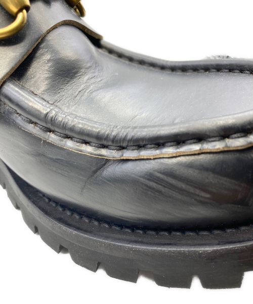 GUCCI（グッチ）GUCCI (グッチ) Leather Horsebit Loafer ブラック サイズ:SIZE 8 1/2の古着・服飾アイテム