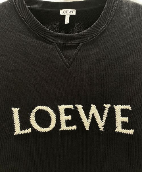 LOEWE（ロエベ）LOEWE (ロエベ) エンブロイダリー スウェットシャツ ブラック サイズ:Sの古着・服飾アイテム