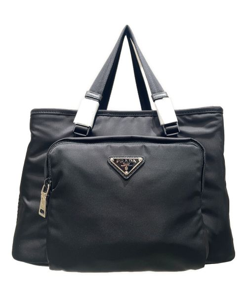 PRADA（プラダ）PRADA (プラダ) Re-Nylonサフィアーノレザーペットバッグ ブラック サイズ:- 未使用品の古着・服飾アイテム