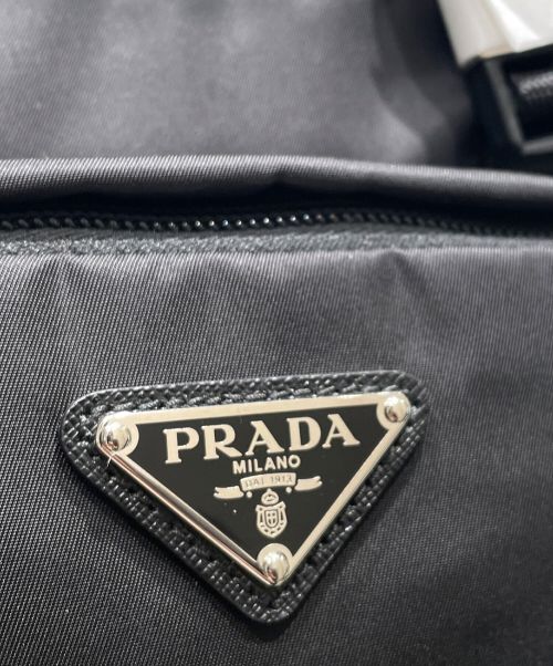 PRADA（プラダ）PRADA (プラダ) Re-Nylonサフィアーノレザーペットバッグ ブラック サイズ:- 未使用品の古着・服飾アイテム
