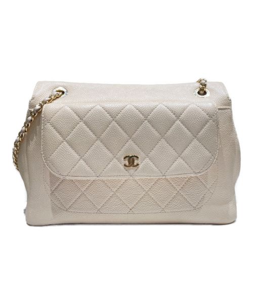 CHANEL（シャネル）CHANEL (シャネル) マトラッセツーフェイスショルダーバッグ アイボリー サイズ:23.0の古着・服飾アイテム