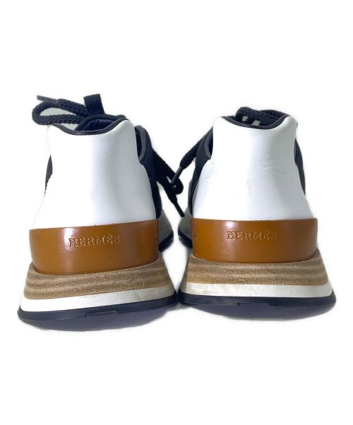 HERMES（エルメス）HERMES (エルメス) ドライブスニーカー ブラック×ホワイト×タン サイズ:37の古着・服飾アイテム