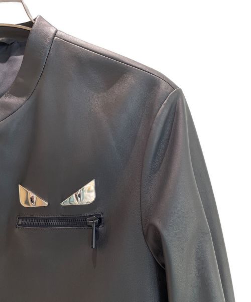 FENDI（フェンディ）FENDI (フェンディ) モンスターレザージャケット ブラック サイズ:46の古着・服飾アイテム