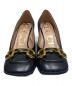 中古・古着 GUCCI (グッチ) ホースビットスクエアトゥパンプス ブラック サイズ:34 1/2：30000円