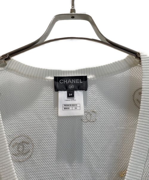 CHANEL（シャネル）CHANEL (シャネル) スパンコールココマークニットカーディガン アイボリー サイズ:34の古着・服飾アイテム